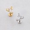 LOBSTER SHAPED CHARM CZ STUD THREADLESS (PUSH IN) 316L SURGICAL STEEL LABRET SET LOBSTER SHAPED CHARM CZ STUD THREADLESS (PUSH IN) 316L SURGICAL STEEL LABRET SET